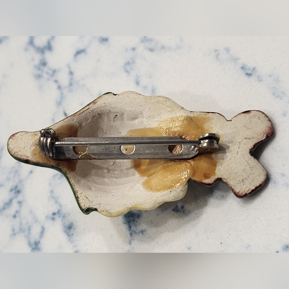 Vintage Small Ceramic Pixie Brooch - Picture 8 of 8